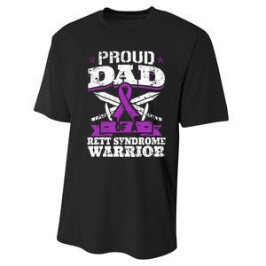 Proud Dad Of A Rett Syndrome Warrior RTT Awareness Daddy Performance Sprint T-Shirt