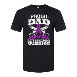 Proud Dad Of A Rett Syndrome Warrior RTT Awareness Daddy Softstyle CVC T-Shirt