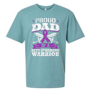 Proud Dad Of A Rett Syndrome Warrior RTT Awareness Daddy Sueded Cloud Jersey T-Shirt