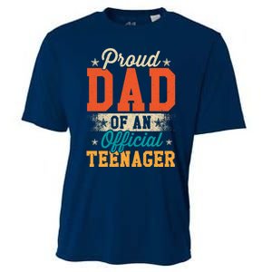 Proud Dad Of Teenager 13th Birthday Gift Boy Girl Cooling Performance Crew T-Shirt