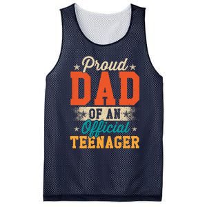 Proud Dad Of Teenager 13th Birthday Gift Boy Girl Mesh Reversible Basketball Jersey Tank