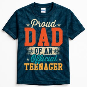 Proud Dad Of Teenager 13th Birthday Gift Boy Girl Kids Tie-Dye T-Shirt