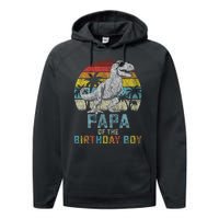 Papa Dinosaur Of The Birthday Matching Family Performance Fleece Hoodie