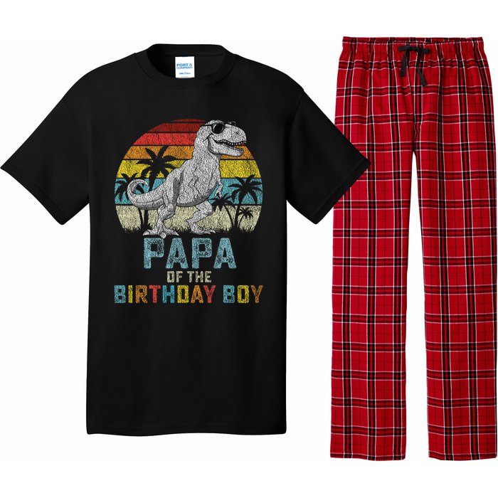 Papa Dinosaur Of The Birthday Matching Family Pajama Set