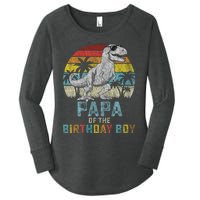 Papa Dinosaur Of The Birthday Matching Family Women's Perfect Tri Tunic Long Sleeve Shirt