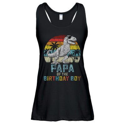 Papa Dinosaur Of The Birthday Matching Family Ladies Essential Flowy Tank