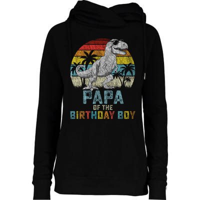 Papa Dinosaur Of The Birthday Matching Family Womens Funnel Neck Pullover Hood