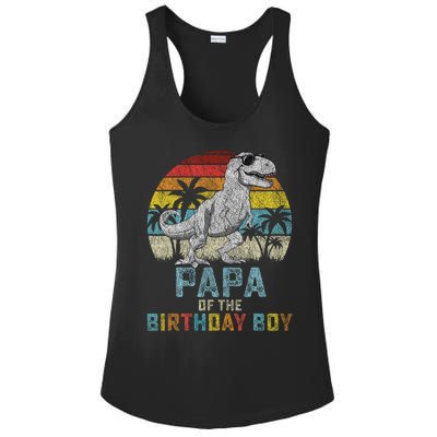 Papa Dinosaur Of The Birthday Matching Family Ladies PosiCharge Competitor Racerback Tank