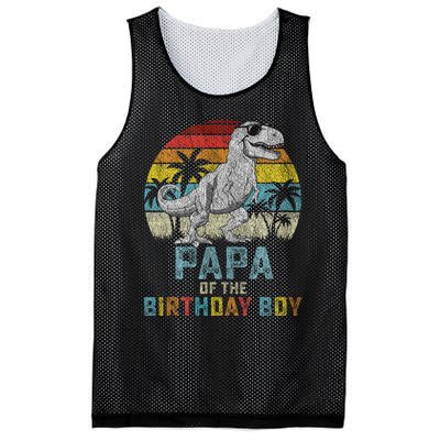 Papa Dinosaur Of The Birthday Matching Family Mesh Reversible Basketball Jersey Tank