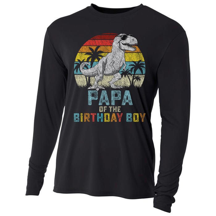 Papa Dinosaur Of The Birthday Matching Family Cooling Performance Long Sleeve Crew