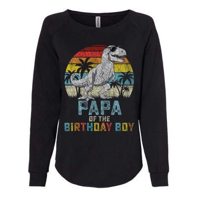 Papa Dinosaur Of The Birthday Matching Family Womens California Wash Sweatshirt