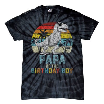 Papa Dinosaur Of The Birthday Matching Family Tie-Dye T-Shirt