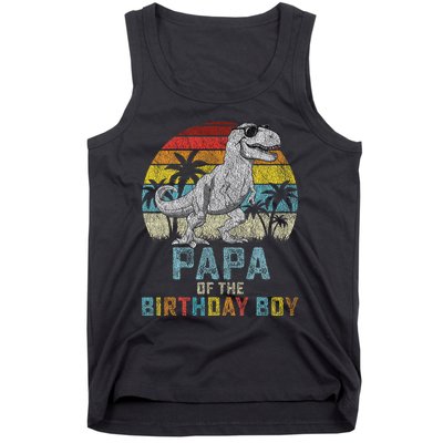 Papa Dinosaur Of The Birthday Matching Family Tank Top