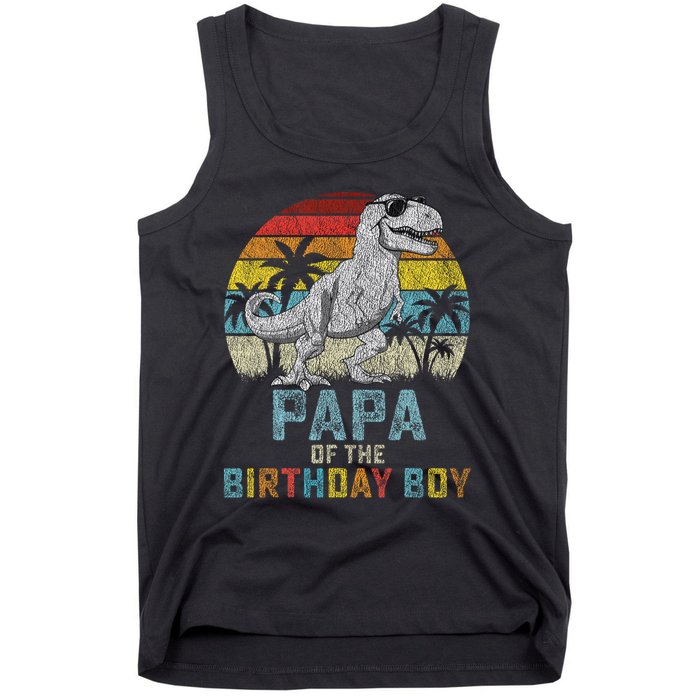 Papa Dinosaur Of The Birthday Matching Family Tank Top