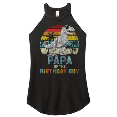 Papa Dinosaur Of The Birthday Matching Family Women's Perfect Tri Rocker Tank