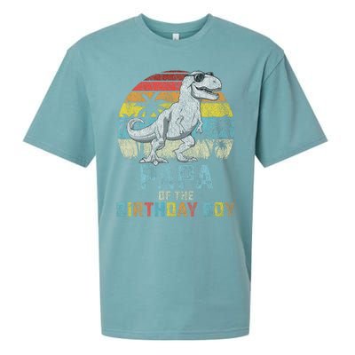 Papa Dinosaur Of The Birthday Matching Family Sueded Cloud Jersey T-Shirt