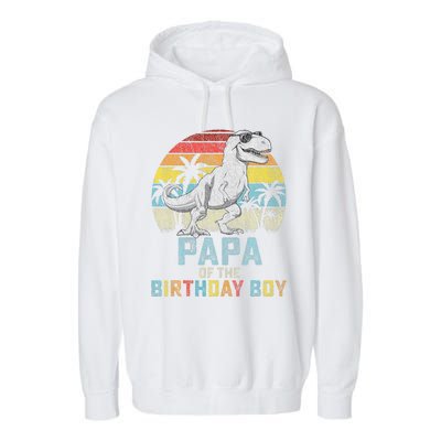 Papa Dinosaur Of The Birthday Matching Family Garment-Dyed Fleece Hoodie