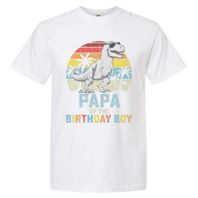 Papa Dinosaur Of The Birthday Matching Family Garment-Dyed Heavyweight T-Shirt