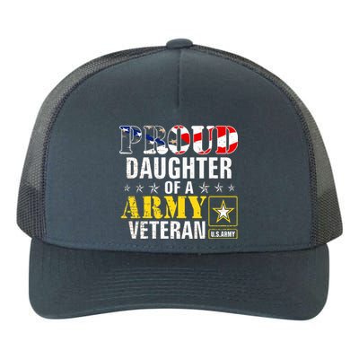 Proud Daughter Of A Army Veteran American Flag Military Gift Yupoong Adult 5-Panel Trucker Hat