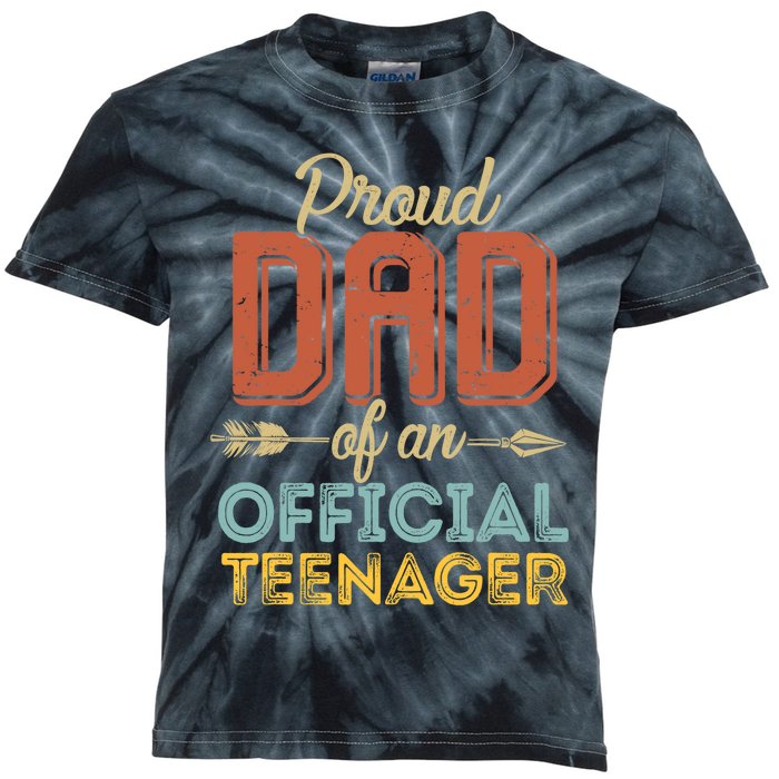 Proud Dad Of Teenager 13th Birthday 13 Years Old Kids Tie-Dye T-Shirt