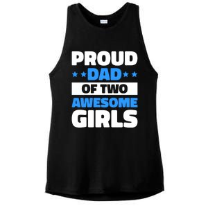 Proud Dad Of Two Awesome For Father's Day Gift Ladies PosiCharge Tri-Blend Wicking Tank