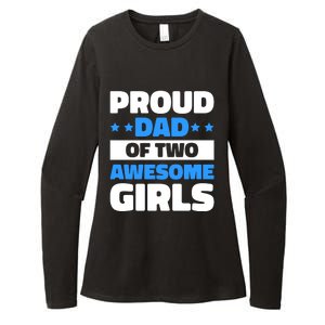 Proud Dad Of Two Awesome For Father's Day Gift Womens CVC Long Sleeve Shirt