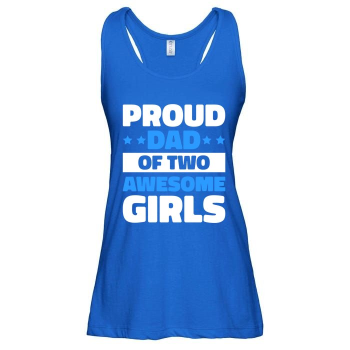 Proud Dad Of Two Awesome For Father's Day Gift Ladies Essential Flowy Tank