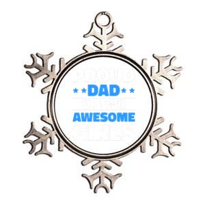 Proud Dad Of Two Awesome For Father's Day Gift Metallic Star Ornament