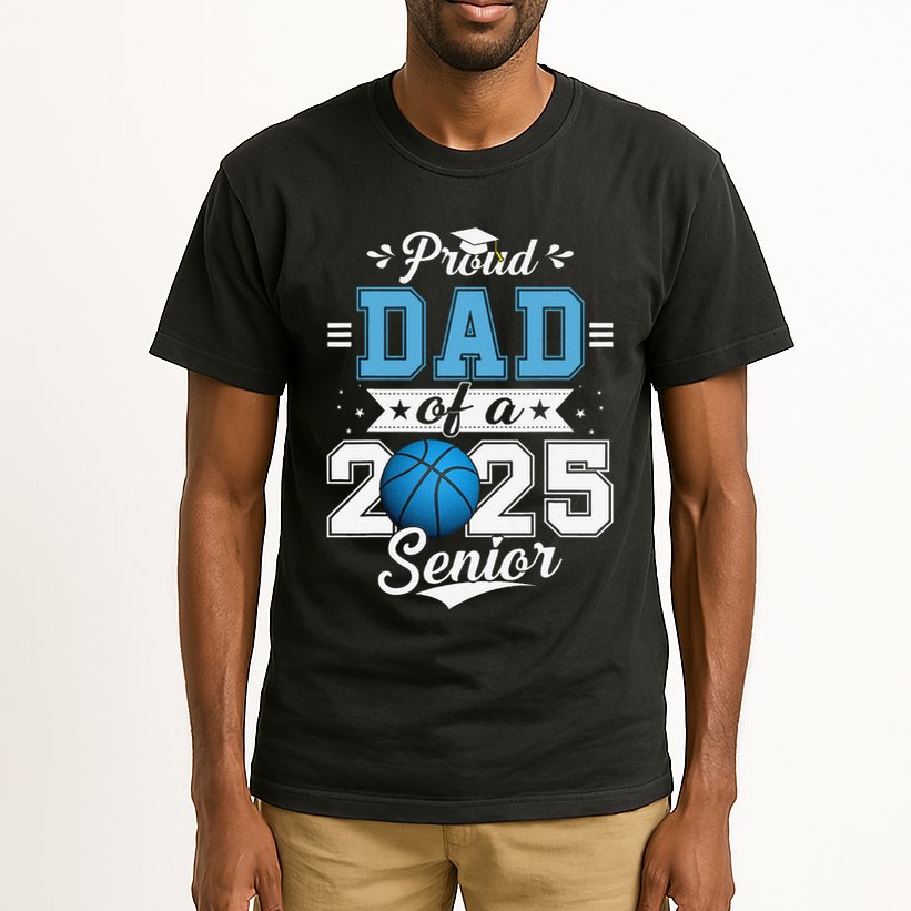 Proud Dad Of A 2025 Senior Graduate Basketball Gift Tall T-Shirt