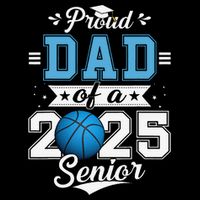 Proud Dad Of A 2025 Senior Graduate Basketball Gift 16 in Basic Backpack