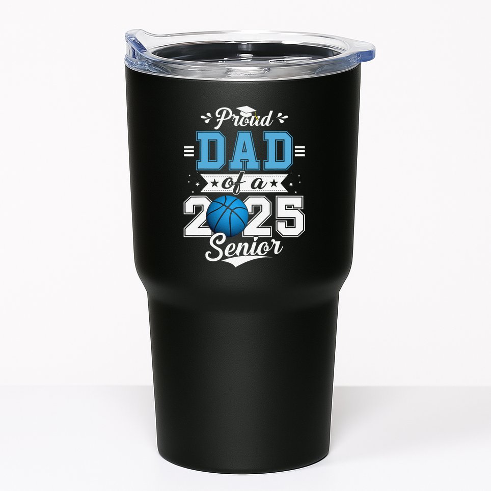 Proud Dad Of A 2025 Senior Graduate Basketball Gift Tumbler