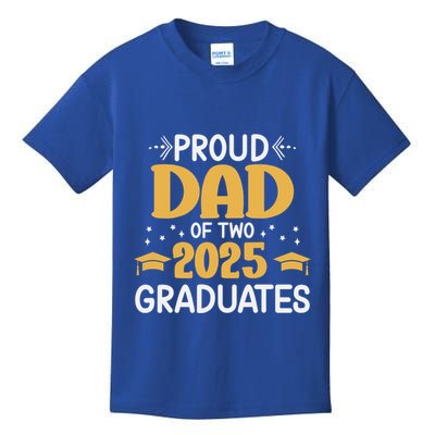Proud Dad Of Two 2025 Graduates Senior Dad Class Of 2025 Great Gift Kids T-Shirt