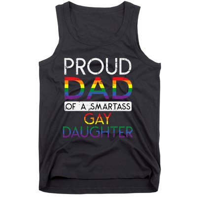 Proud Dad Of A Gay Daughter Straight Ally LGBTQ Pride Month Tank Top