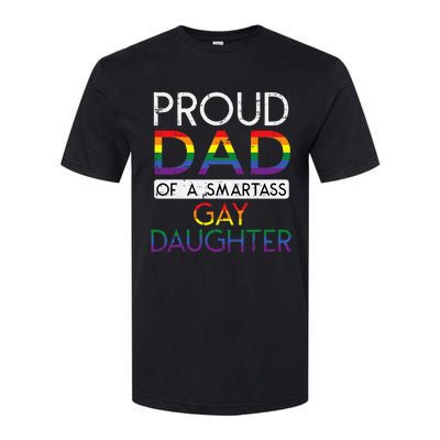 Proud Dad Of A Gay Daughter Straight Ally LGBTQ Pride Month Softstyle CVC T-Shirt