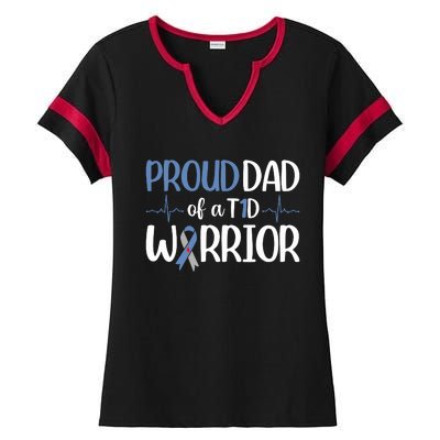 Proud Dad Of A T1d Warrior Ladies Halftime Notch Neck Tee