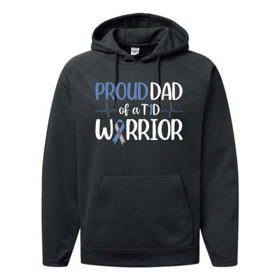 Proud Dad Of A T1d Warrior Performance Fleece Hoodie