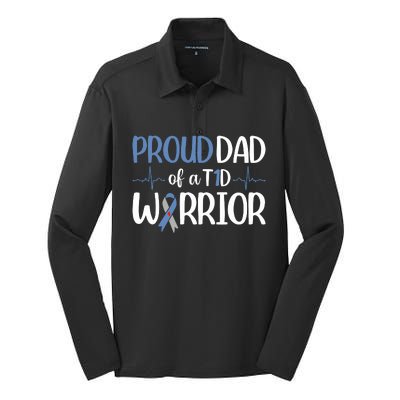 Proud Dad Of A T1d Warrior Silk Touch Performance Long Sleeve Polo