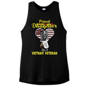 Proud Daughter Of A Vietnam Veteran T Veterans Day Ladies PosiCharge Tri-Blend Wicking Tank