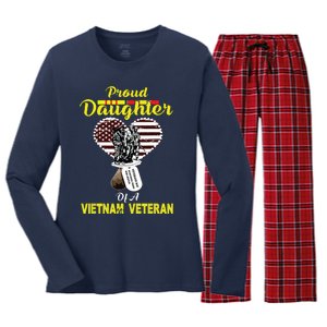 Proud Daughter Of A Vietnam Veteran T Veterans Day Women's Long Sleeve Flannel Pajama Set 