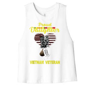 Proud Daughter Of A Vietnam Veteran T Veterans Day Women's Racerback Cropped Tank