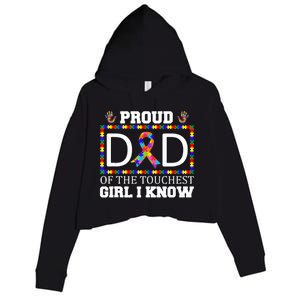 Proud Dad Of The Toughest Girl I Know Autism Awareness Gifts Crop Fleece Hoodie