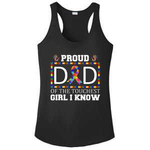 Proud Dad Of The Toughest Girl I Know Autism Awareness Gifts Ladies PosiCharge Competitor Racerback Tank