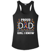 Proud Dad Of The Toughest Girl I Know Autism Awareness Gifts Ladies PosiCharge Competitor Racerback Tank