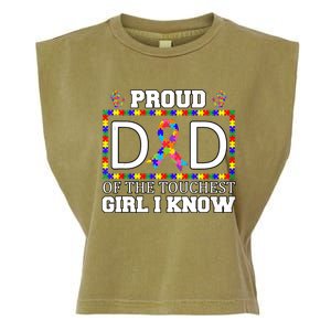 Proud Dad Of The Toughest Girl I Know Autism Awareness Gifts Garment-Dyed Women's Muscle Tee