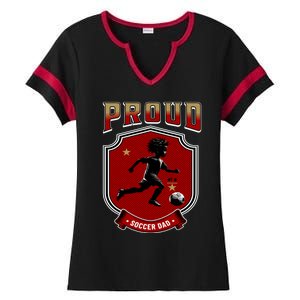 Proud Dad Of Soccer Player Soccer Dad Class Of 2025 Ladies Halftime Notch Neck Tee