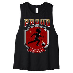 Proud Dad Of Soccer Player Soccer Dad Class Of 2025 Women's Racerback Cropped Tank