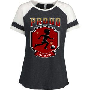 Proud Dad Of Soccer Player Soccer Dad Class Of 2025 Enza Ladies Jersey Colorblock Tee