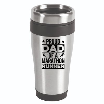 Proud Dad Of A Marathon Runner Son Father Of Son Runner Great Gift 16oz Travel Tumbler