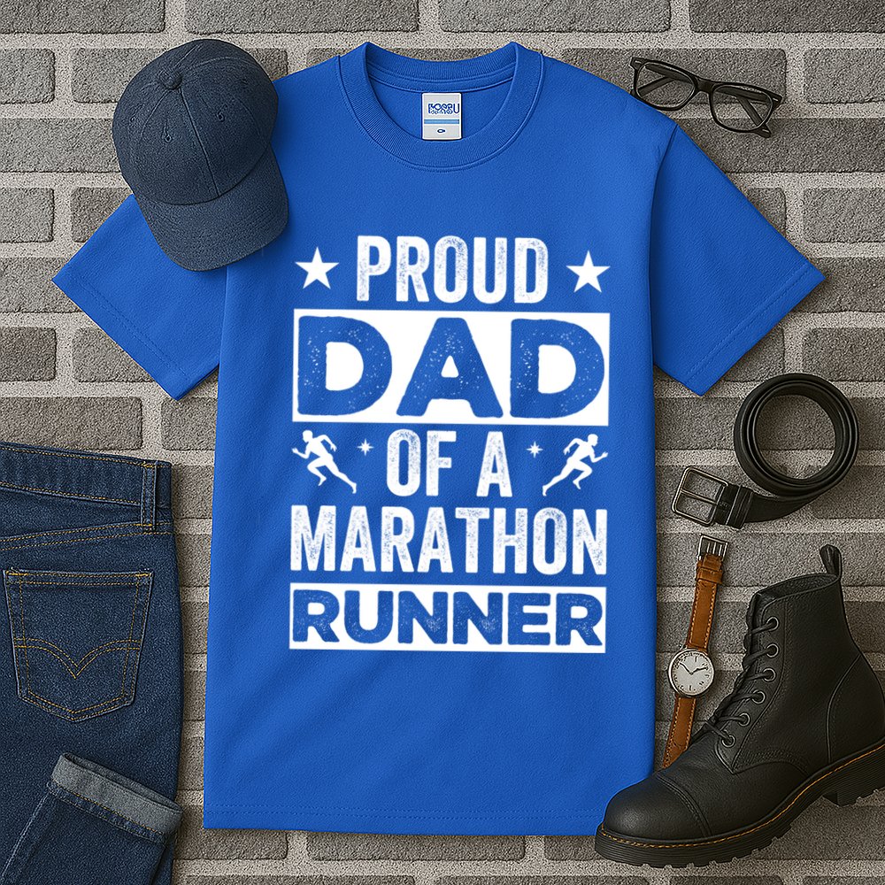 Proud Dad Of A Marathon Runner Son Father Of Son Runner Great Gift Tall T-Shirt