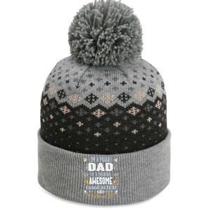 Proud Dad Of Awesome Daughter Funny Fathers Day Great Gift The Baniff Cuffed Pom Beanie